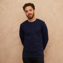Load image into Gallery viewer, Namaste embroidered sweatshirt Navy Blue // Navy Blue