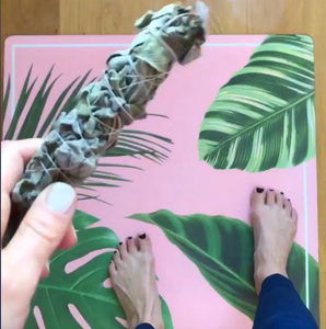 Eco friendly Yoga Mat: Botanical Pink 3,5 mm thick