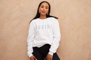Yogini embroidered sweatshirt White// Grey