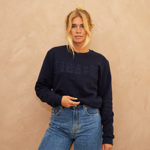 Load image into Gallery viewer, Namaste embroidered sweatshirt Navy Blue // Navy Blue