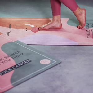 Fuck Cancer Yoga Mat by Alice Garpenschöld in collaboration with Ung Cancer